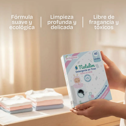 Eco-Tiras de Detergente Natulim Especial para Bebés - 40 Lavados