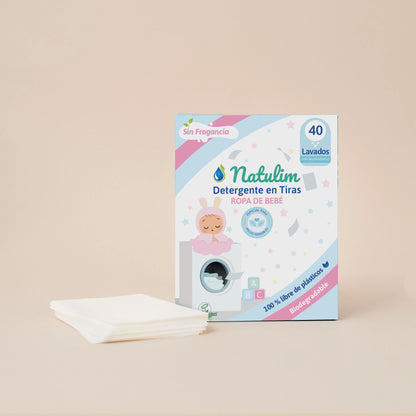 Eco-Tiras de Detergente Natulim Especial para Bebés - 40 Lavados