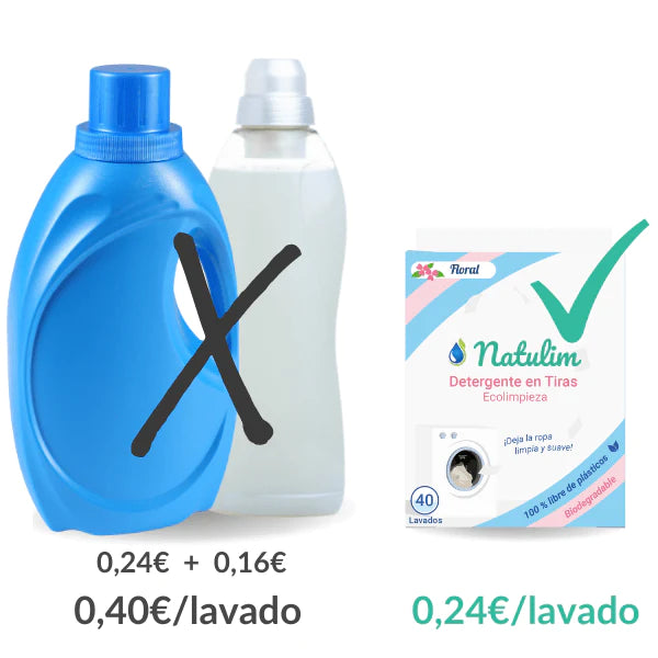 Eco-Tiras de Detergente 40 lavados Natulim